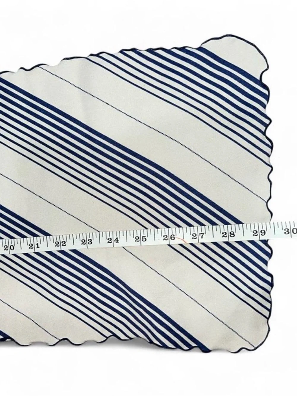Striped Cream and Navy Scarf